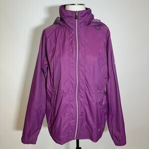 Columbia Purple Omni Shield Raincoat Rain Coat Jacket Hooded Womens Size Large L